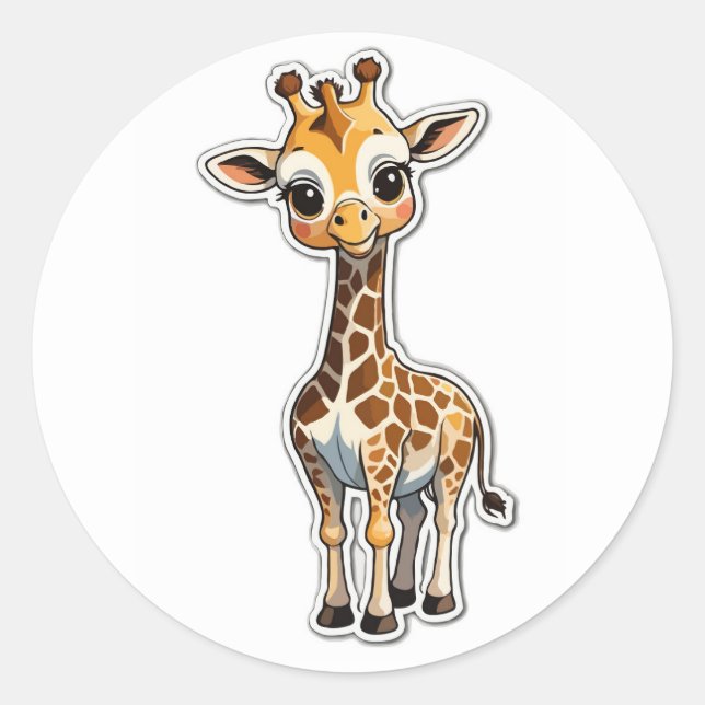 Giraffe Sticker - Adorable Long-Necked Wonder (Front)