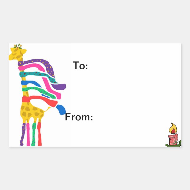 Giraffe sticker gift tags (Front)