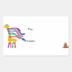 Giraffe sticker gift tags