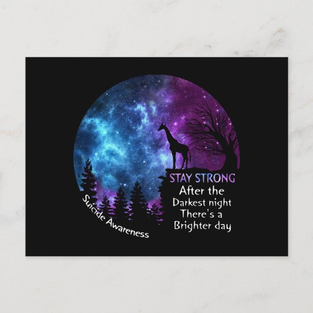 Giraffe Suicide Awareness Stay Strong Giraffe Gift Postcard (Front)