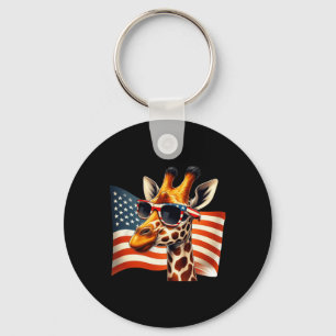 Giraffe Sungles American Flag Patriotic 4th Of Jul Key Ring