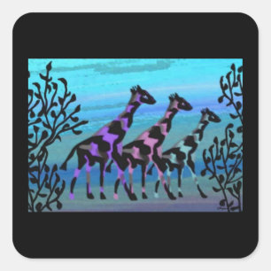 Giraffe Sunrise Stickers