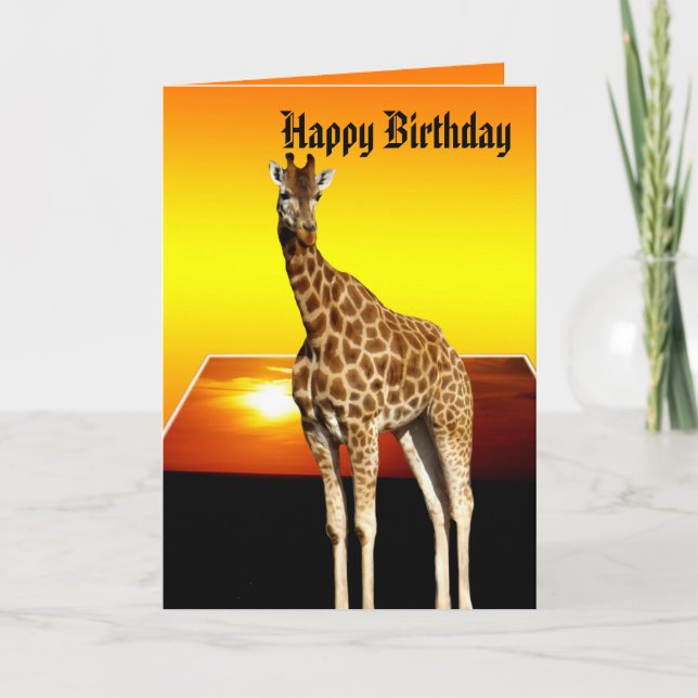 Giraffe Sunshine Happy Birthday Greeting Card (Front)