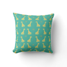 Giraffe & Sunshine Throw Pillow