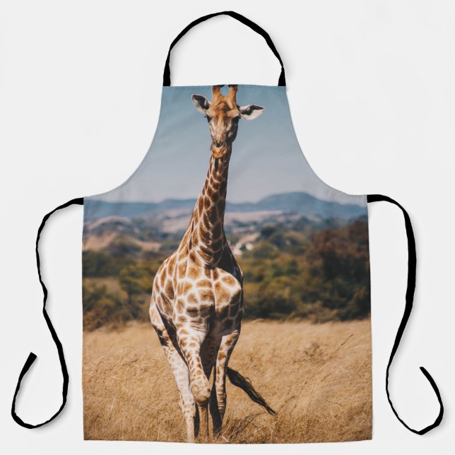 GIRAFFE SURROUNDED BY BROWN GRASS APRON (Front)