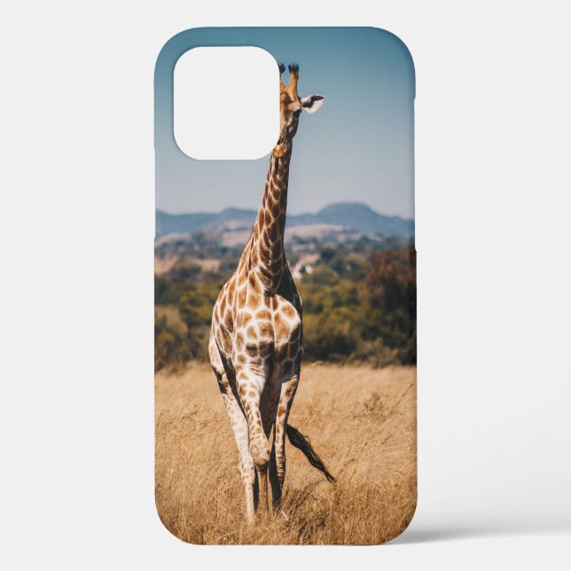 GIRAFFE SURROUNDED BY BROWN GRASS Case-Mate iPhone CASE (Back)