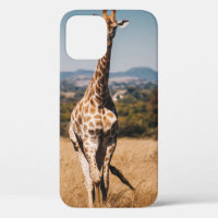 GIRAFFE SURROUNDED BY BROWN GRASS