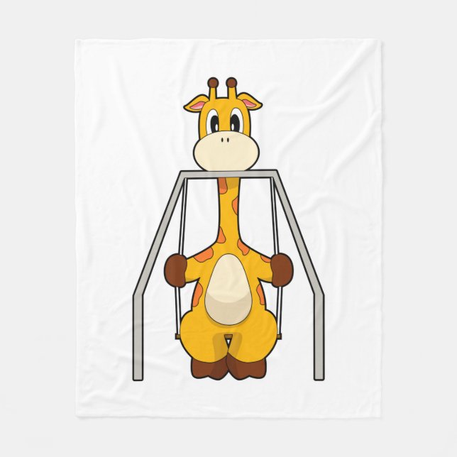 Giraffe Swing Fleece Blanket (Front)