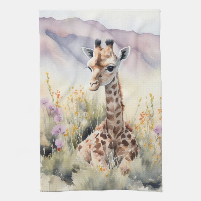 Giraffe  tea towel (Vertical)