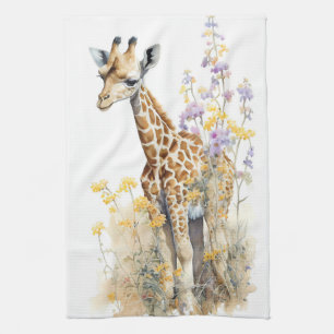Giraffe tea towel