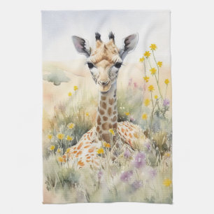 Giraffe tea towel