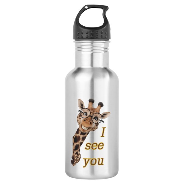 Giraffe.Text.I see you 532 Ml Water Bottle (Front)