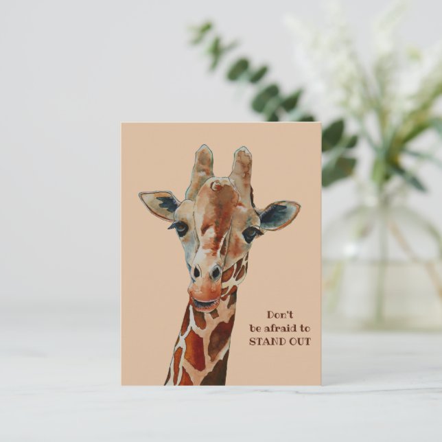 Giraffe the Safari Tier Aquarell Postcard (Standing Front)