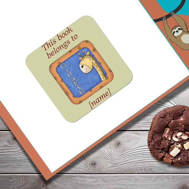 Giraffe This Book Belongs To Bookplate Sticker (Giraffe This Book Belongs To Bookplate Sticker)