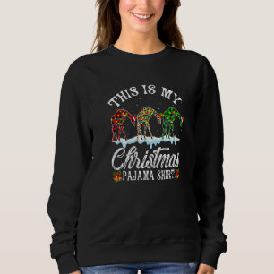 Giraffe  This Is My Christmas Lights Pajama Xmas Sweatshirt