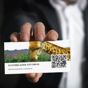 Giraffe Thorn Tree Wildlife Photography Business Card