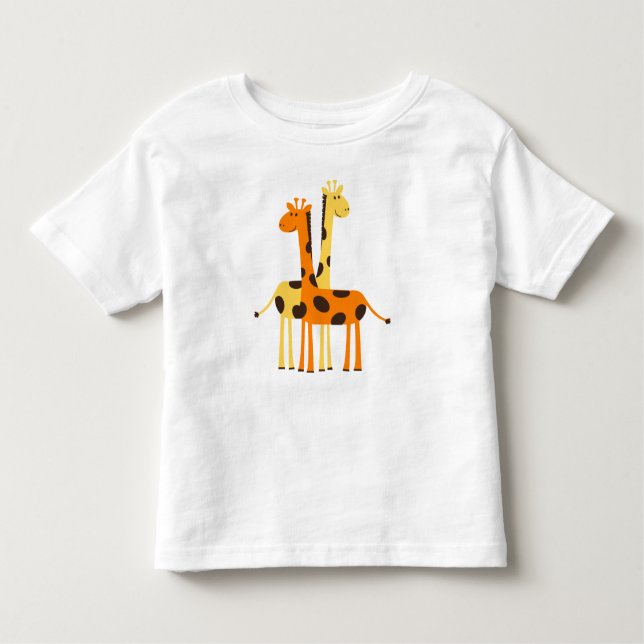 Giraffe Toddler Ruffle Dress T-Shirt (Front)