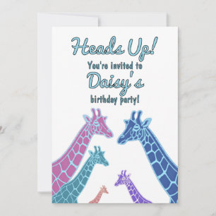 Giraffe Tower Birthday Invitation