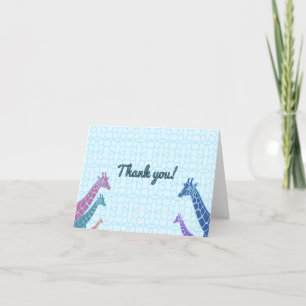 Giraffe Tower Birthday Thank You Card
