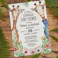 Giraffe & Tropical Greenery Couples Baby Shower