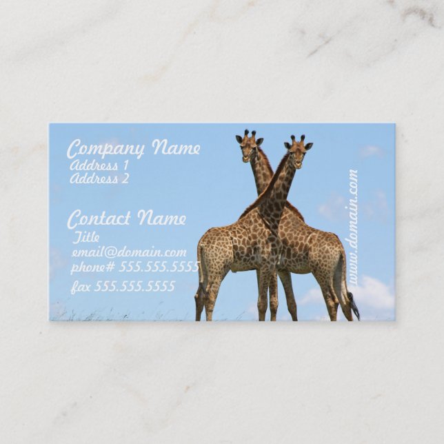 Giraffe Twins Business Cards (Front)