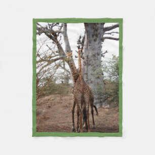 Giraffe Twins Cute Personalise Destiny Destiny'S Fleece Blanket