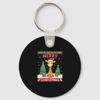 Giraffe Ugly Christmas Sweaters Funny Santa Hat Li