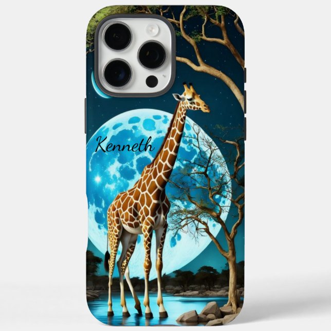 Giraffe Under Blue Moon Case-Mate iPhone Case (Back)