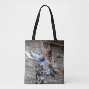 Giraffe up close tote bag