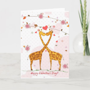 Giraffe Valentine Holiday Card