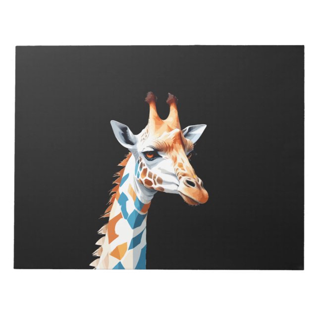 Giraffe Vector Art with Vibrant Colours Notepad (Front)