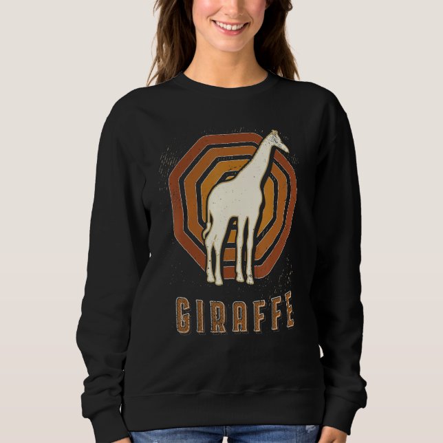 Giraffe Vintage Retro Classic Animal Love Sweatshirt (Front)