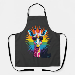 Giraffe Vintage Sunglasses Funny African Animal Lo Apron
