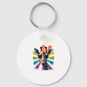 Giraffe Vintage Sunglasses Funny African Animal Lo Key Ring