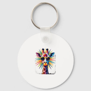 Giraffe Vintage Sunglasses Funny African Animal Lo Key Ring