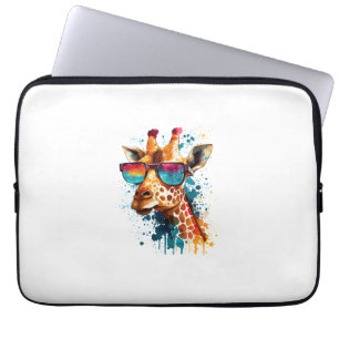 Giraffe Vintage Sunglasses Funny African Animal Lo Laptop Sleeve