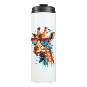 Giraffe Vintage Sunglasses Funny African Animal Lo Thermal Tumbler