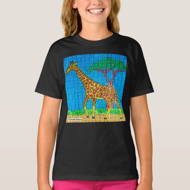 Giraffe (vivid) - Girl's Basic T-Shirt (Front)