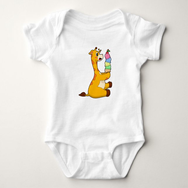 Giraffe Waffle ice cream Baby Bodysuit (Front)