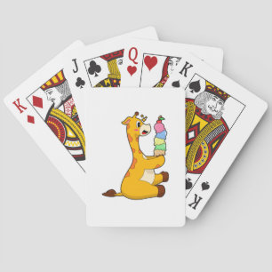 Giraffe Waffle ice cream Playing Cards