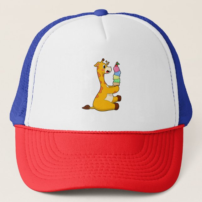 Giraffe Waffle ice cream Trucker Hat (Front)