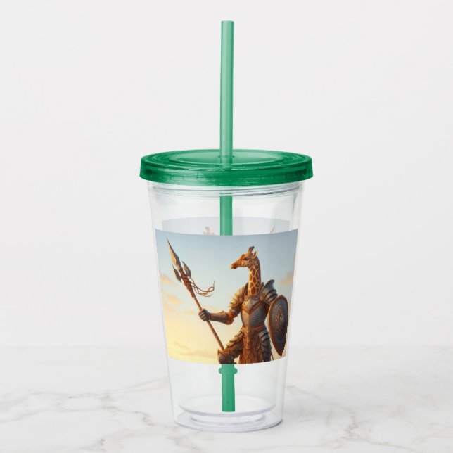 Giraffe warrior acrylic tumbler (Front)