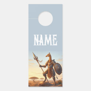 Giraffe warrior door hanger