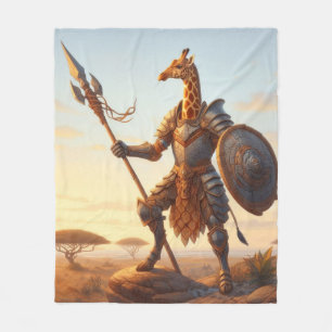Giraffe warrior fleece blanket