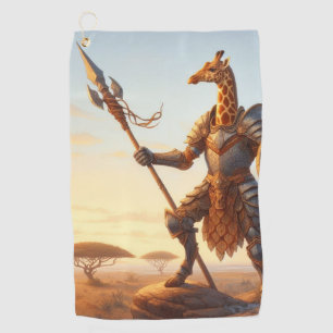 Giraffe warrior golf towel