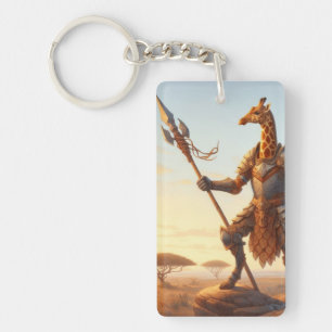Giraffe warrior key ring