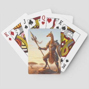 Giraffe warrior playing cards