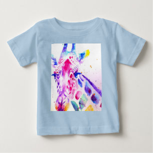 Giraffe Watercolor Babies Purple Gifts Lavender Baby T-Shirt