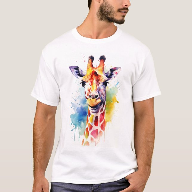 Giraffe Watercolor T-Shirt (Front)