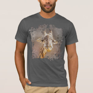 Giraffe Watercolor Wildlife Photography Modern T-Shirt